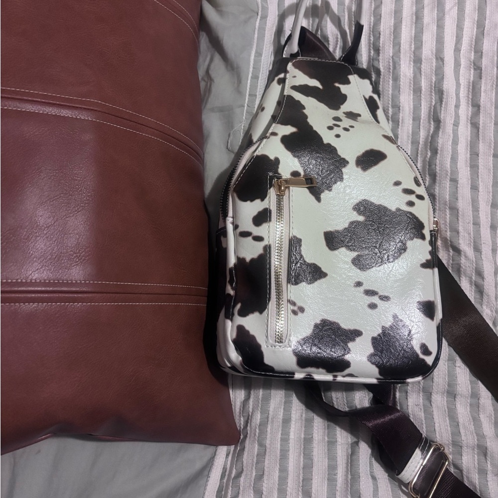 Stylish cow print bag